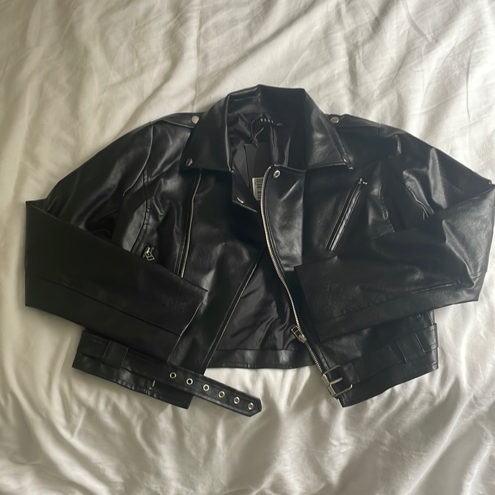 Princess Polly Lioness Black Leather Jacket